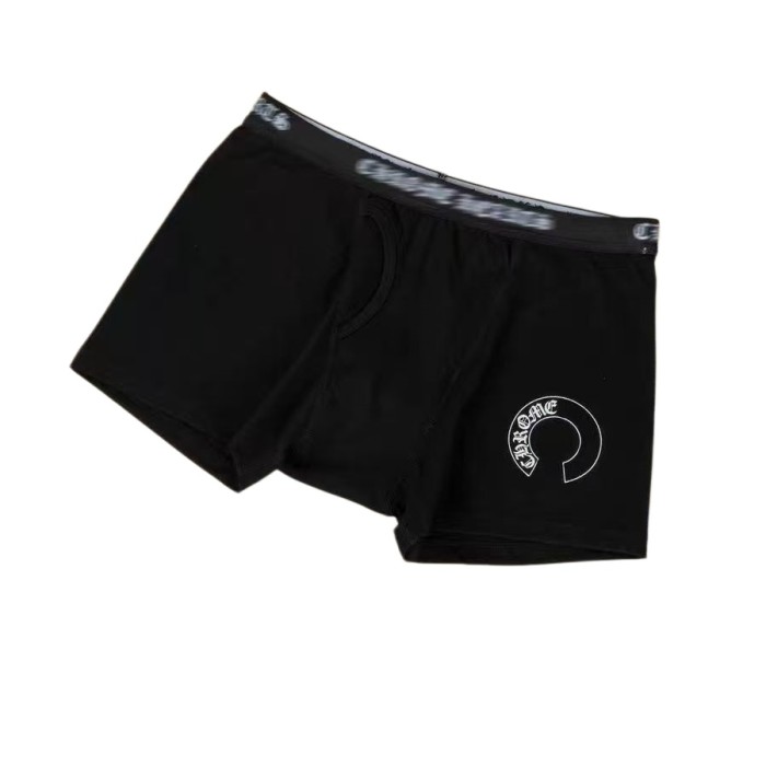 Pure cotton letter print boxer briefs, unisex, black 28933111