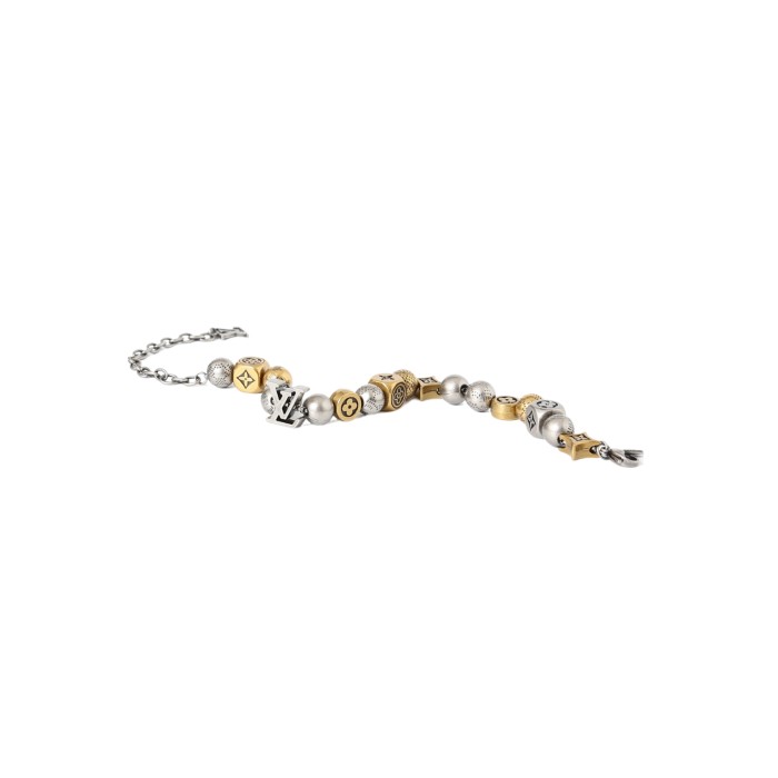 28120724 Square and round bead interlaced bracelet