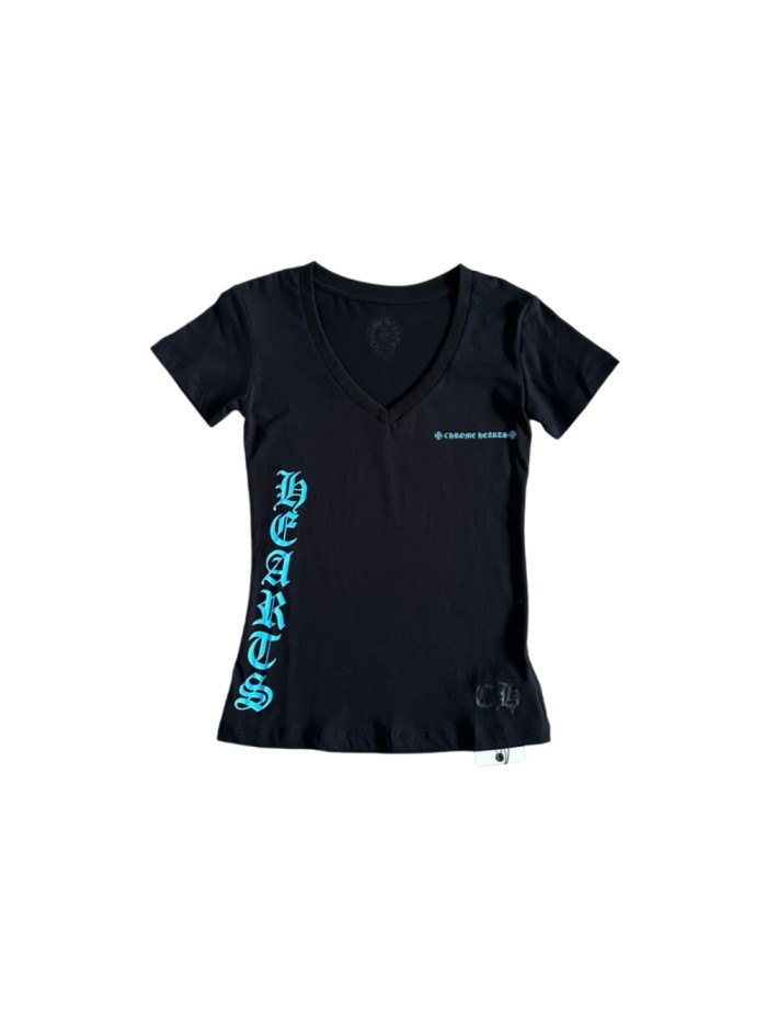 1:1 quality version Sanskrit Small Logo Print V-Neck Tee for girls 29033516