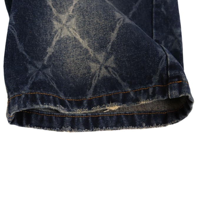 Quilted Laser-Cut Washed Denim Shorts 2 colors 28899678