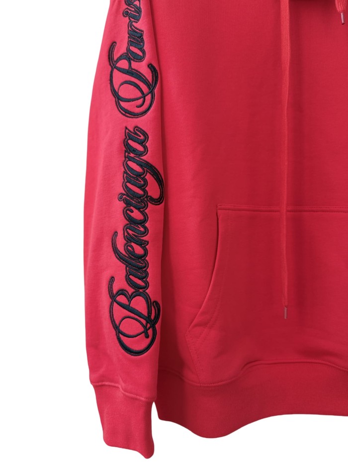1:1 quality version Two-Sleeve Cursive Letter Matte Embroidered Hoodie 2 colors 28974530