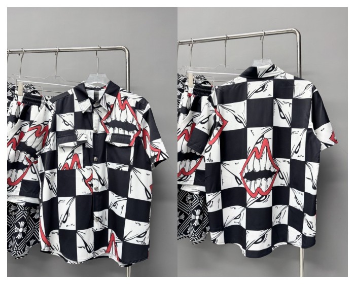28018611 Printed Short Sleeve Shirt & Shorts Set