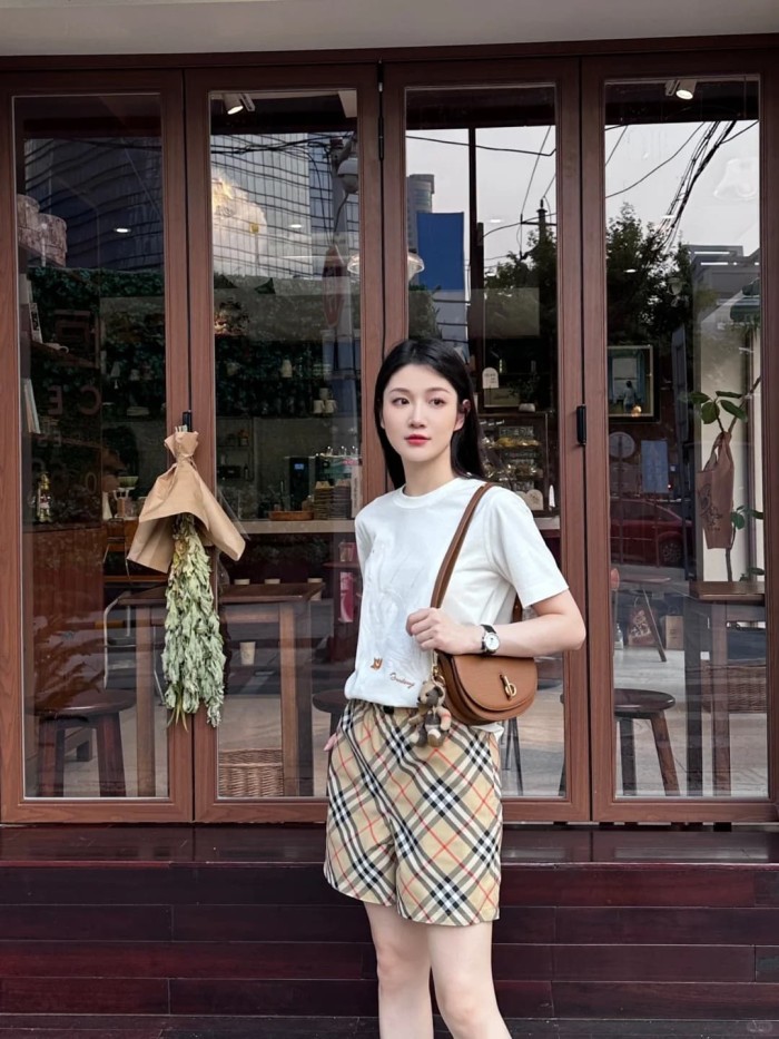 1:1 quality version Classic plaid cross jacquard drawstring casual shorts 2 colors 28967973