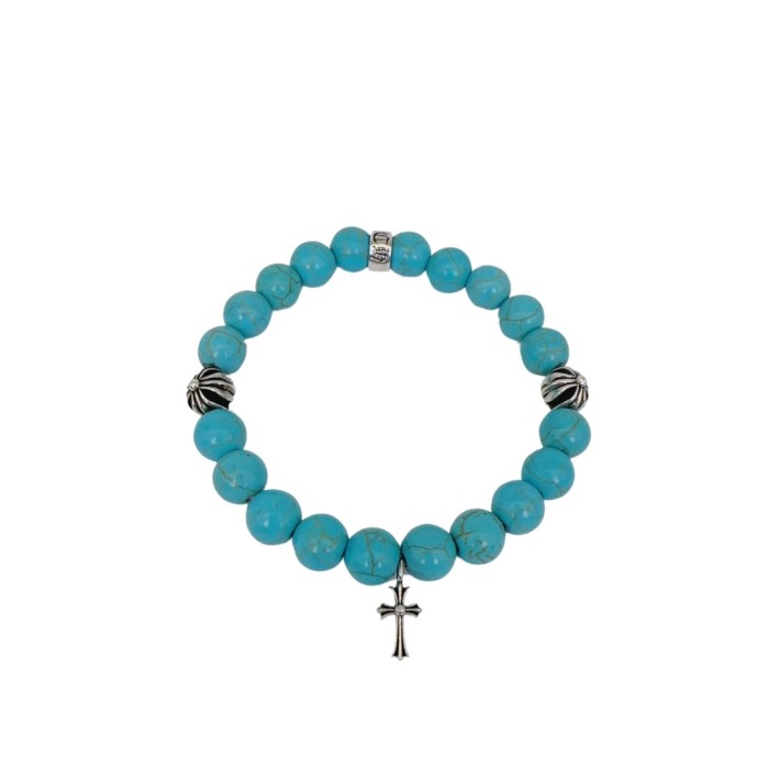 Obsidian Turquoise Cross Beaded Bracelet 8 colors