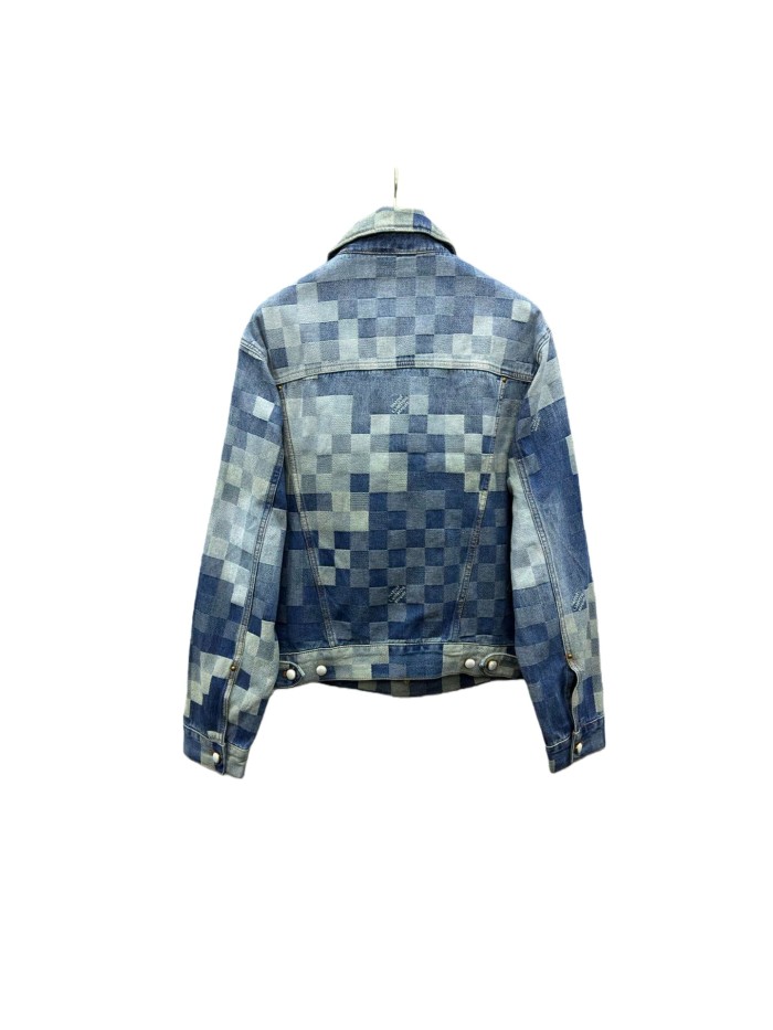 1:1 quality version Checkered Mosaic Denim Jacket 28685212