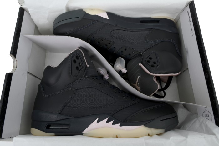 [plus-size shoes] Jordan 5 x PSG Black Leather Basketball Shoes 29035444