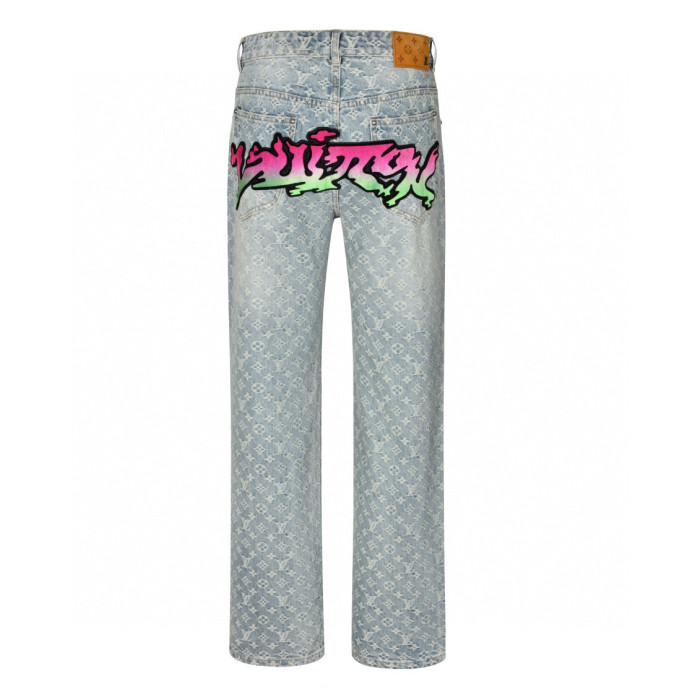 1:1 quality version Flame Jacquard Denim Jeans 28689534