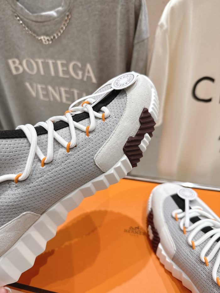 [plus-size shoes]Bouncing Couple Style Nubuck Leather Knit Breathable Casual Sneakers 6 colors 29085406