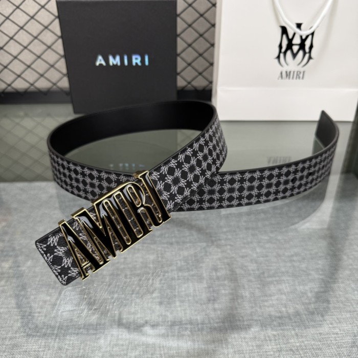 1:1 quality version Full-Print AM Logo Belt 5 colors 【Width 3.8 cm】28659912