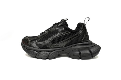 [plus-size shoes] 1:1 quality version 3XL Black Fleece-lined Mesh Paneled Chunky Sneakers 28997899