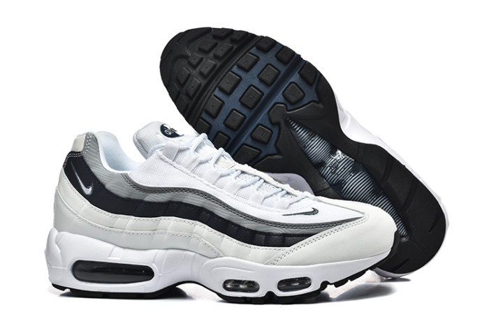 [plus-size shoes]Air Max 95 White Grey Black Gradient Air Cushion Running Shoes 29044769