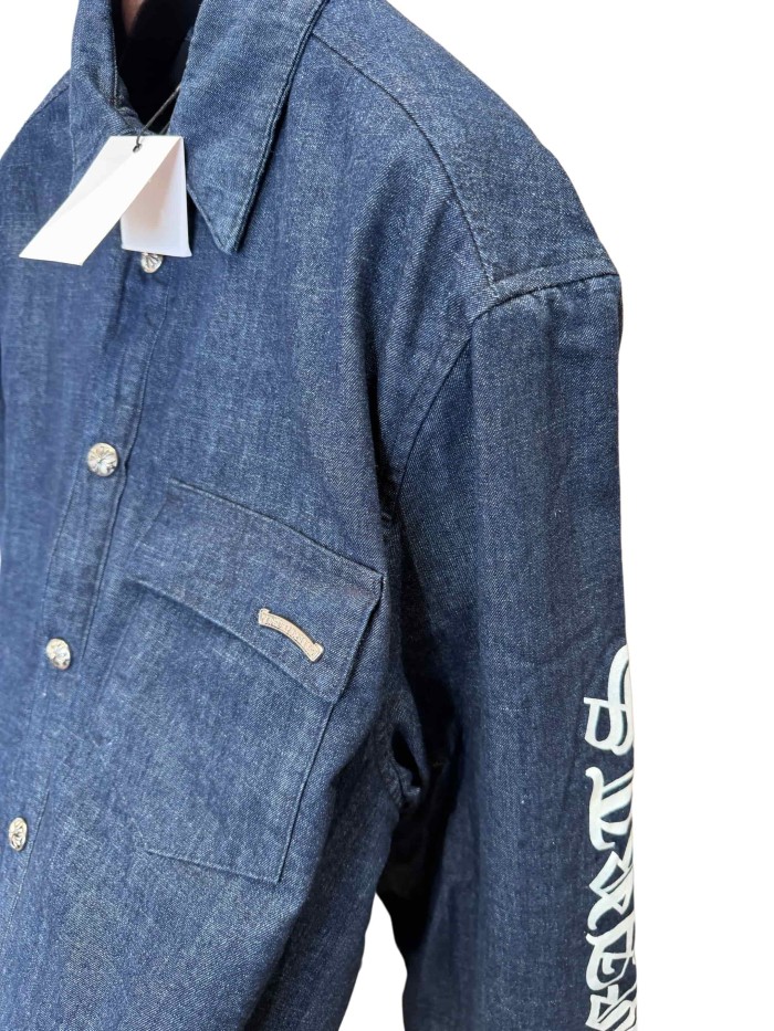 1:1 quality version Sanskrit Print Denim Shirt Jacket 28937971