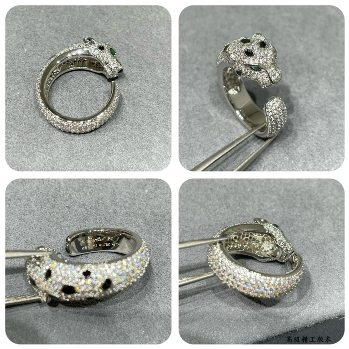 1:1 quality version C@rtier leopard head ring