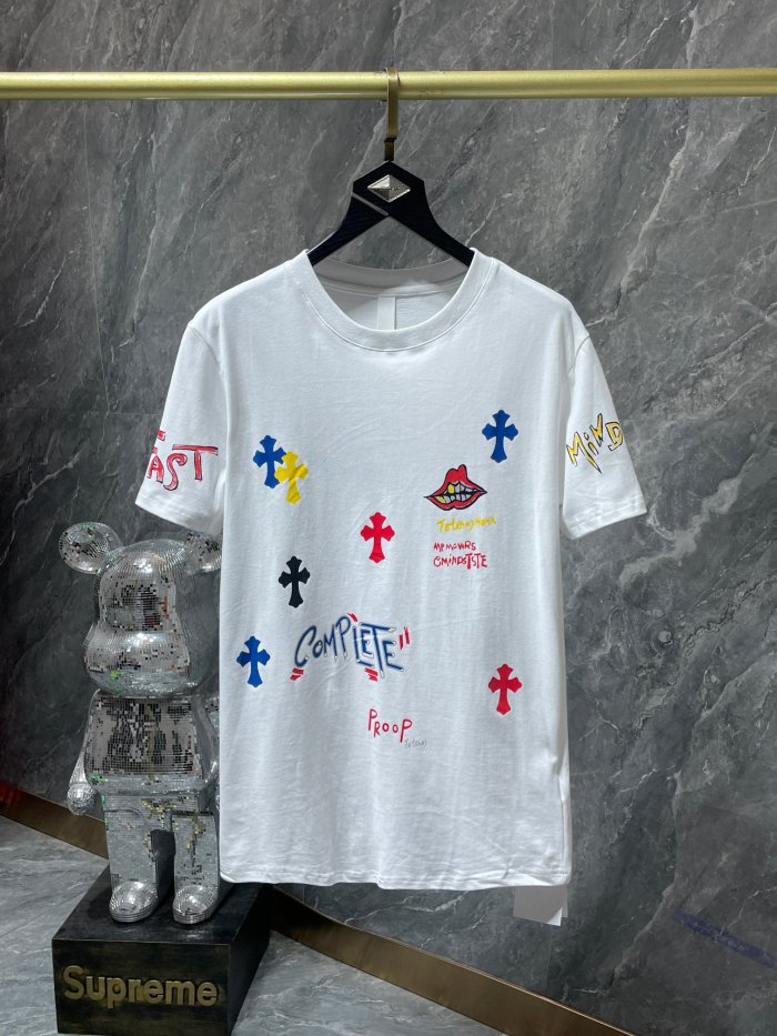Colorful Cross Hand Painted Graffiti tee 2 colors