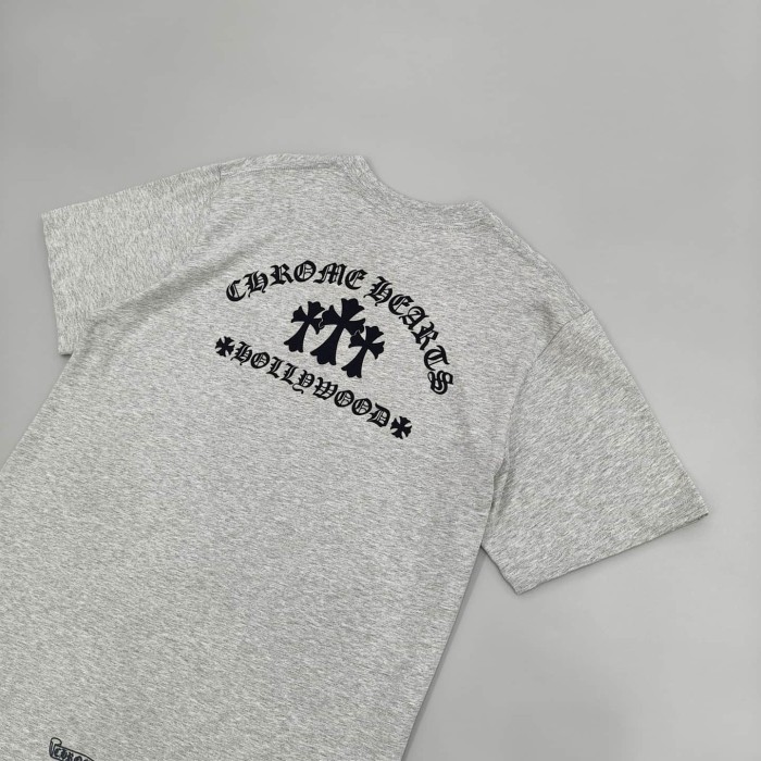 1:1 quality version Tokyo Paris Limited Embroidery Cross Curved Sanskrit Flocked Cotton T-Shirt 2 colors 29093524