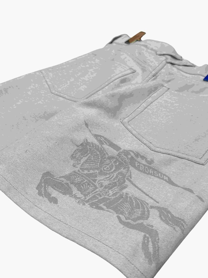 1:1 quality version War horse intarsia casual washed denim shorts 28968048