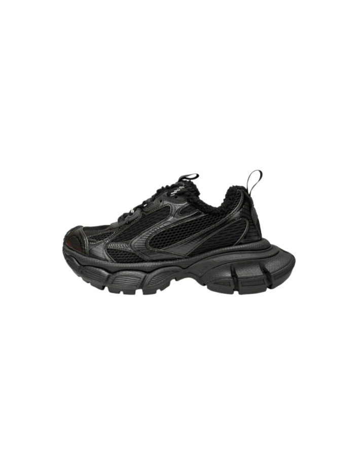 [plus-size shoes] 1:1 quality version 3XL Black Fleece-lined Mesh Paneled Chunky Sneakers 28997899