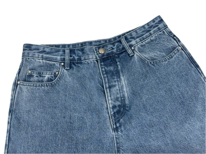 1:1 quality version Boxy White Logo Embroidered Jeans 28687463