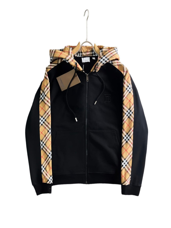 Plaid Patch Cotton Hoodie 2 colors 28474865