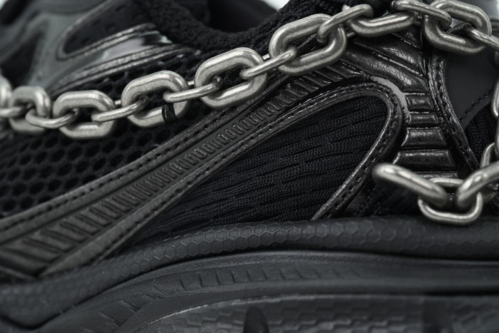 [plus-size shoes] 1:1 quality version 3XL Black Mesh Lock & Chain Low-top Chunky Sneakers 28997829