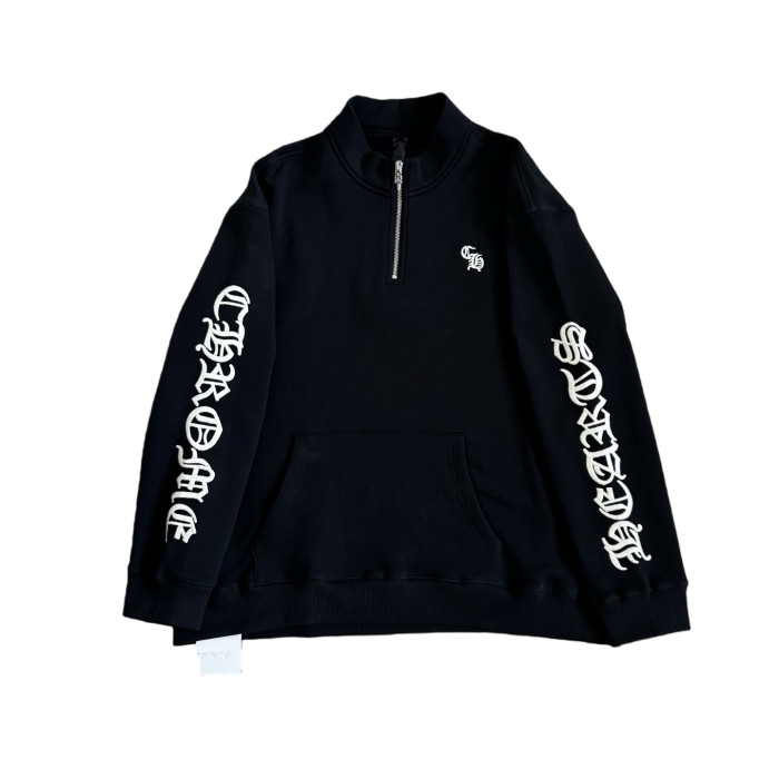 1:1 quality version Sanskrit Alphabet Embroidered Half-Zip Hoodie & Pants Set 28751593