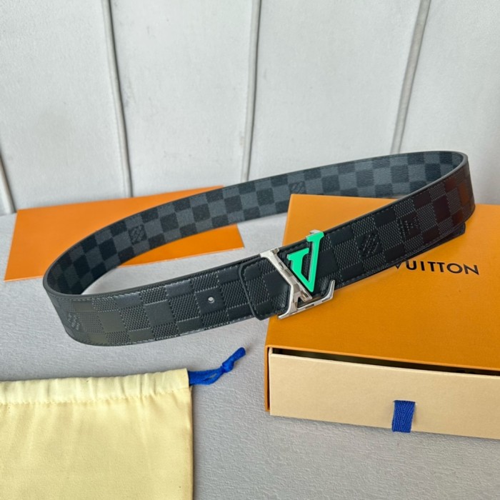 1:1 quality version Colorful Duplex Plaid Monogrammed Buckle Reversible Belt 6 colors【Width 4cm】