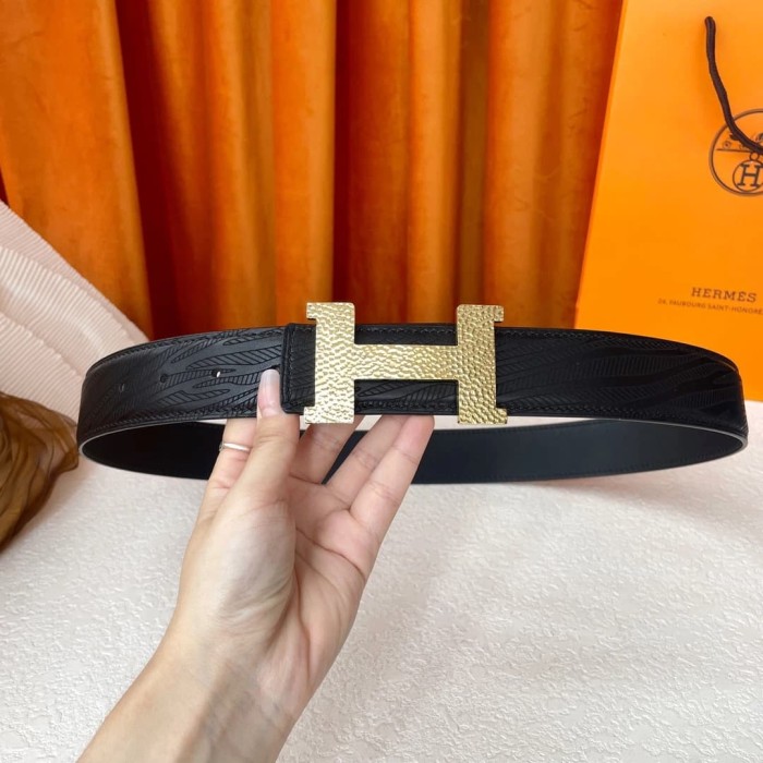 1:1 quality version Forged H-shaped Buckle Double-sided Belt【Width 3.8 cm】3 colors 28688397