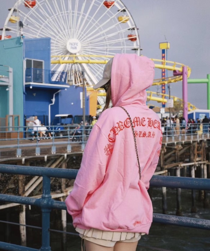 1:1 quality version USA Red Sanskrit Letter Print Padded Hoodie