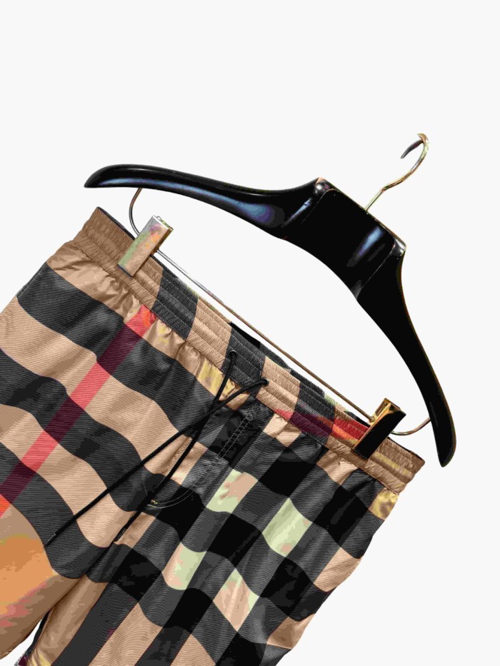 1:1 quality version Classic plaid stretch drawstring casual shorts 28968003