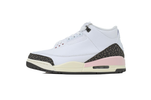 [plus-size shoes]Jordan 3 Mid-Top Women's White Brown Pink Retro Basketball Shoes 29033448