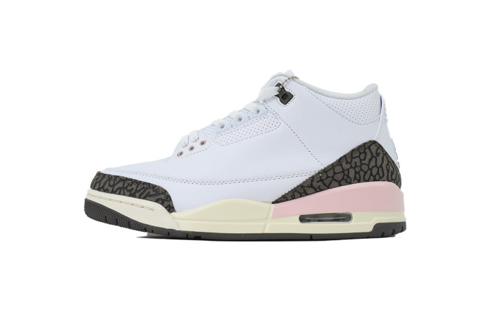 [plus-size shoes]Jordan 3 Mid-Top Women's White Brown Pink Retro Basketball Shoes 29033448