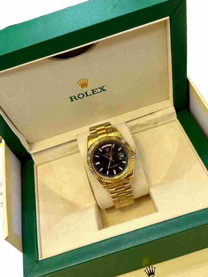 DAY-DATE Mechanical Movement Gold-Tone Steel Strap Watch【Dial diameter：40mm 】28770628
