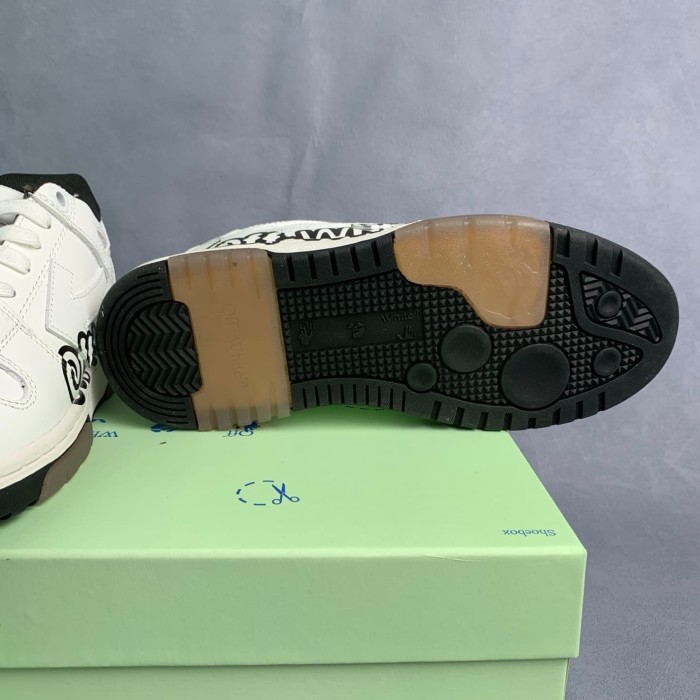[plus-size shoes] Logo Print White Leather Board Shoes 28885846