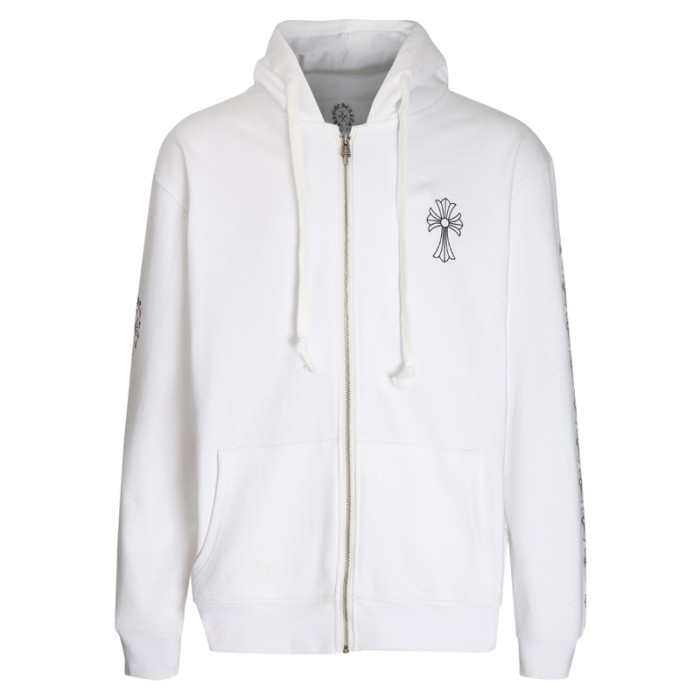 Big Long Cross Flower Arm Zipper Sweatshirt 3 colors
