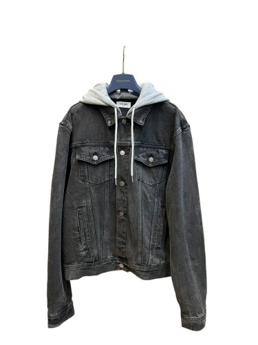 1:1 quality version Letter Print Hooded Denim Jacket 28491820