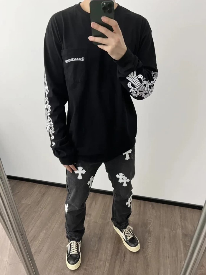 1:1 quality version Printed Crew Neck Sweatshirt 2 Colors 28947705
