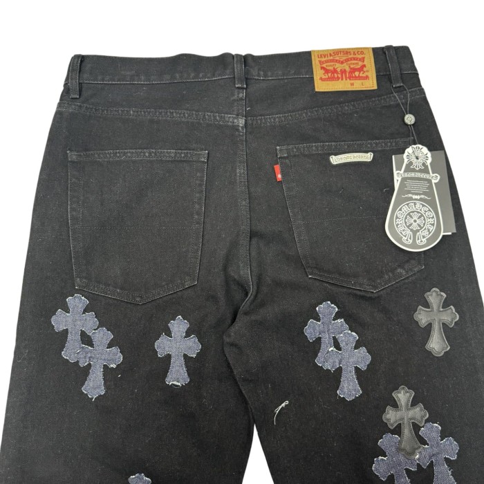 1:1 quality version Hardware Washed Patchwork Cow King Jeans 28903073