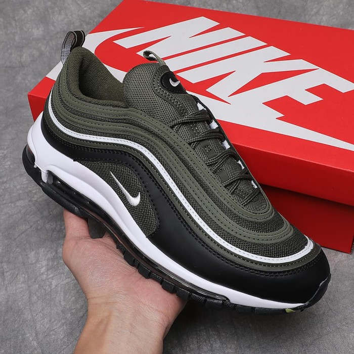 Air Max 97 Olive Green and Black Reflective Strip Casual Running Shoes 29062693