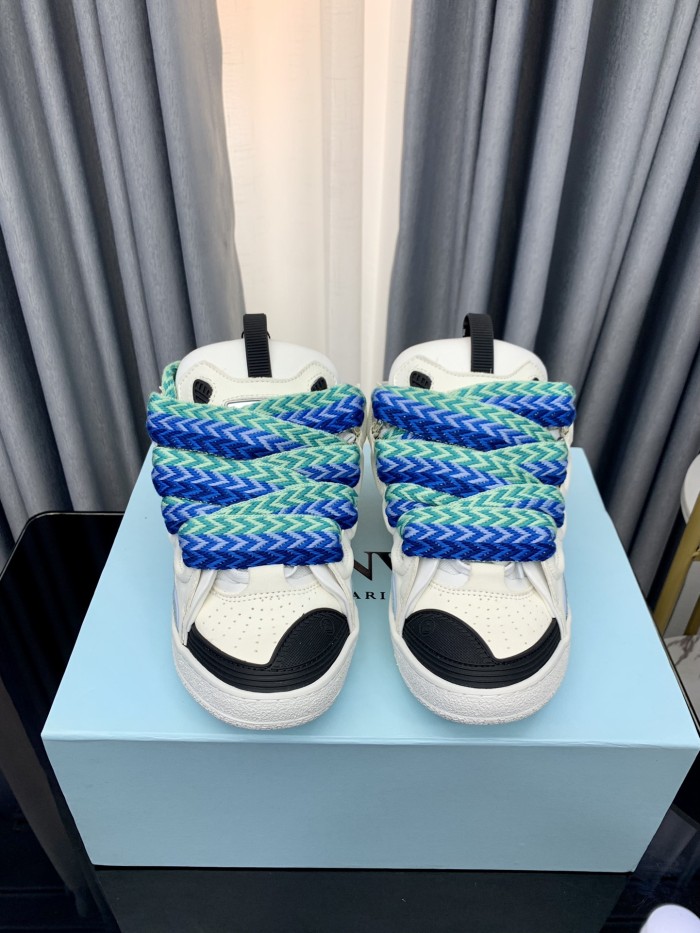 1:1 quality version Colorful Colorblocking Cowhide Bread Shoes 35 colors