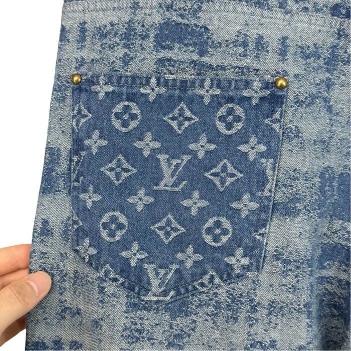 1:1 quality version Bleached Plaid Jacquard Denim Jeans 28759547