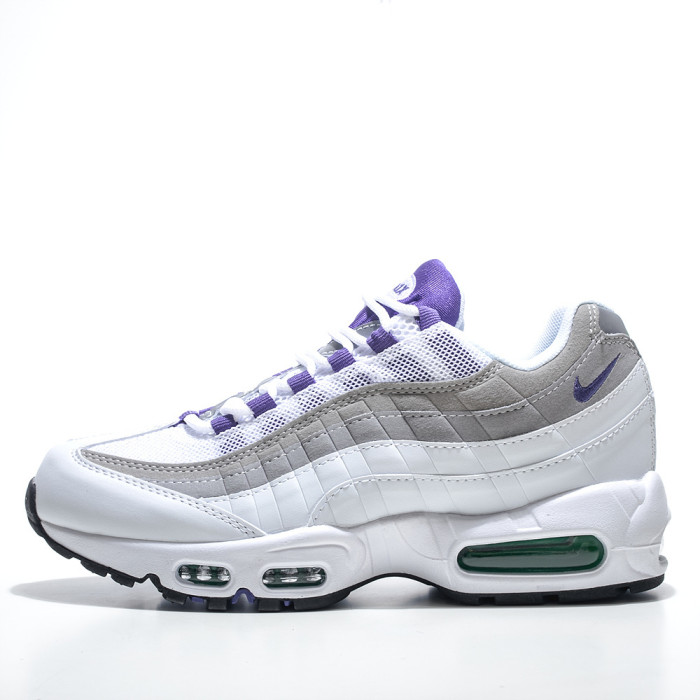 [plus-size shoes]Air Max 95 White Purple Gradient  Air Cushion Running Shoes 29045643