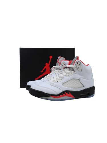 [plus-size shoes] 1:1 quality version Jordan 5   Fire Red  White Leather Basketball Shoes 29035327