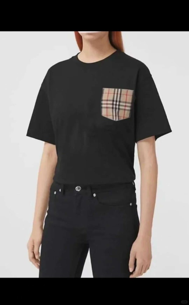 1:1 quality version  Plaid pocket crew neck T-shirt 2 colors 28967957