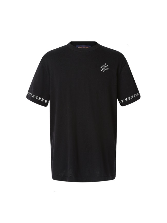 1:1 quality version Letter Jacquard Cotton Knit Print T-Shirt 2 colors 28997771