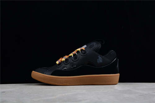 L@nvin Black and Gum Sole Sneaker
