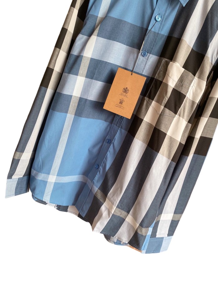 1:1 quality version Plaid Stretch Cotton Poplin Long Sleeve Shirt 8 colors 28875206