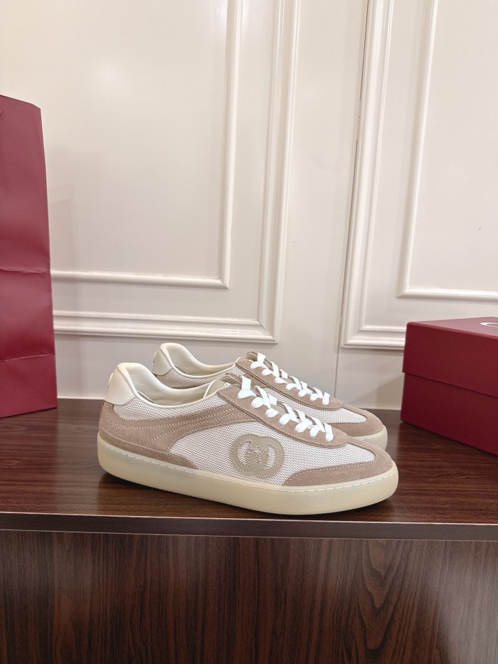 1:1 quality version Beige Mesh Suede Low Top Vintage Shoes 28974092