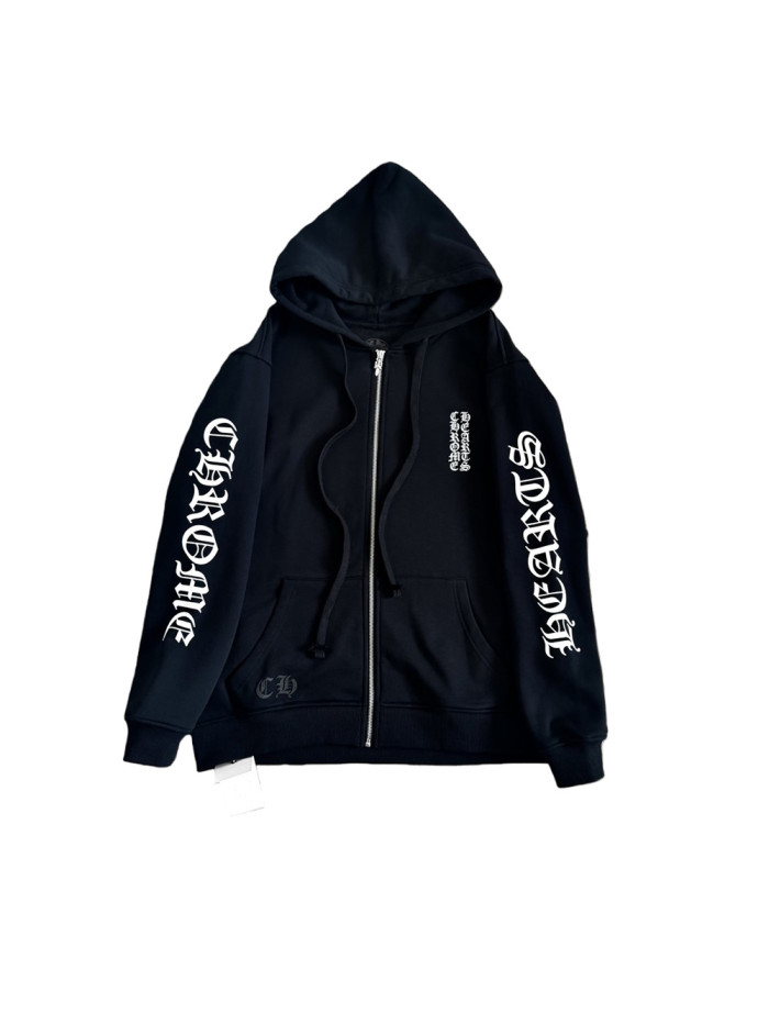 1:1 quality version Vertical Lettering Logo and Sanskrit print Zipper Hoodie 28755513
