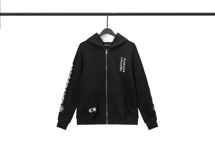 Sanskrit Embroidered Zipper Sweatshirt 2 colors