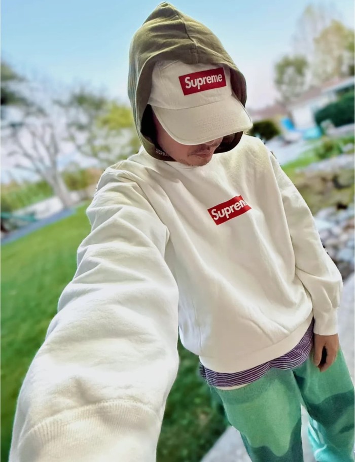 Cracked Box Print Washed Crew Neck Sweatshirt 4 colors 28746693